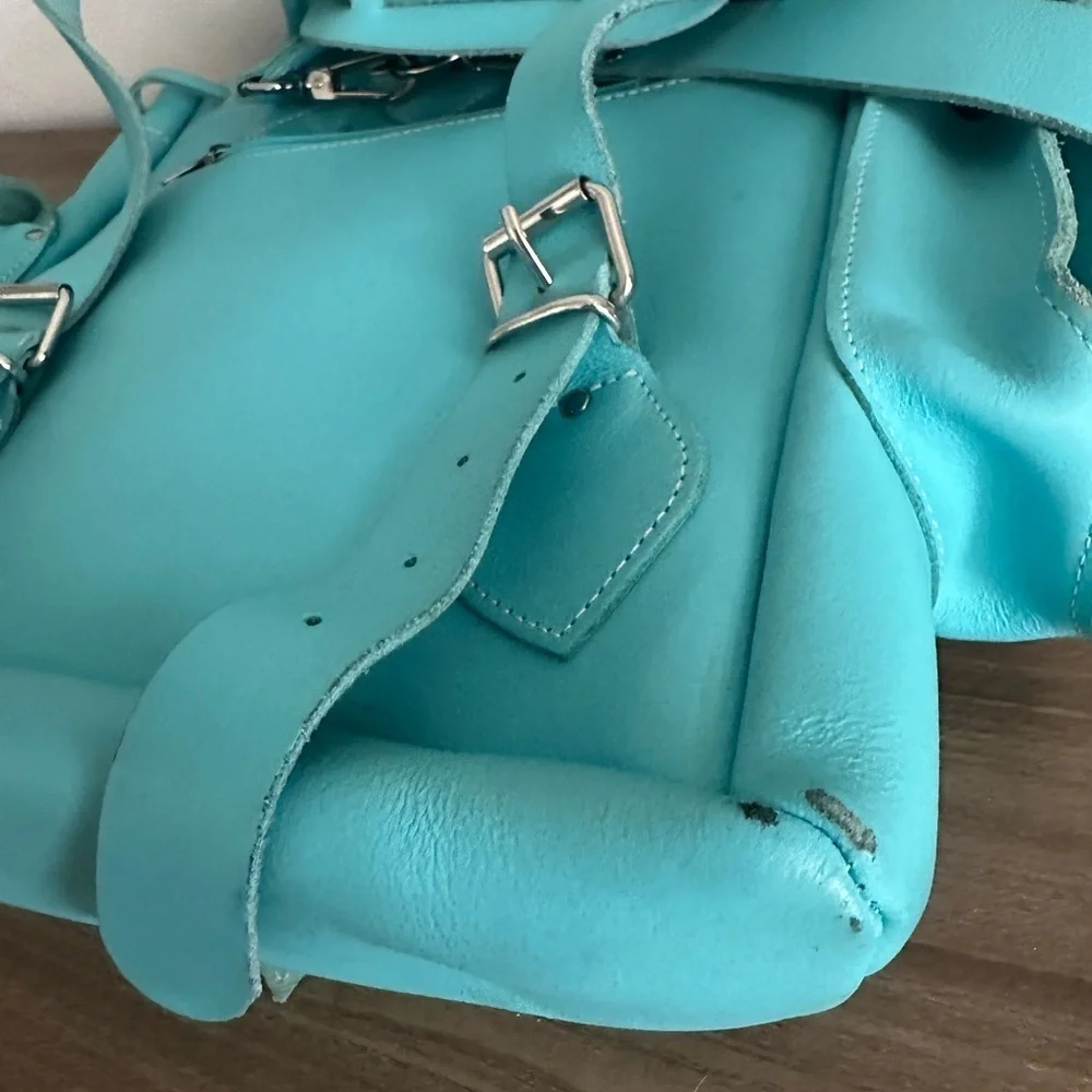 Grafea Show business Sky blue leather Ricksack backpack medium